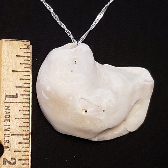 Ocean Treasures Collection artisan shell necklace w/20" 925plated Sterling chain - Picture 3 of 4